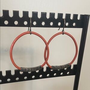 Leather Hoop Earrings